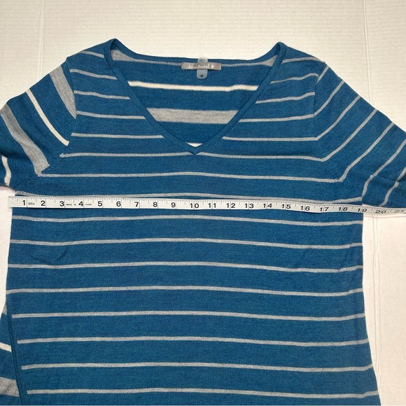 Smartwool Women's Split Stripe Sweater, V Neck, Medium, Merino Wool Blend - Picture 6 of 8